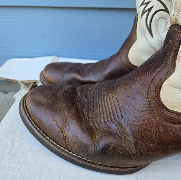 Ariat Men's Sport Horseman Leather Western Cowboy Boots Size 9.5 - Picture 4 of 8